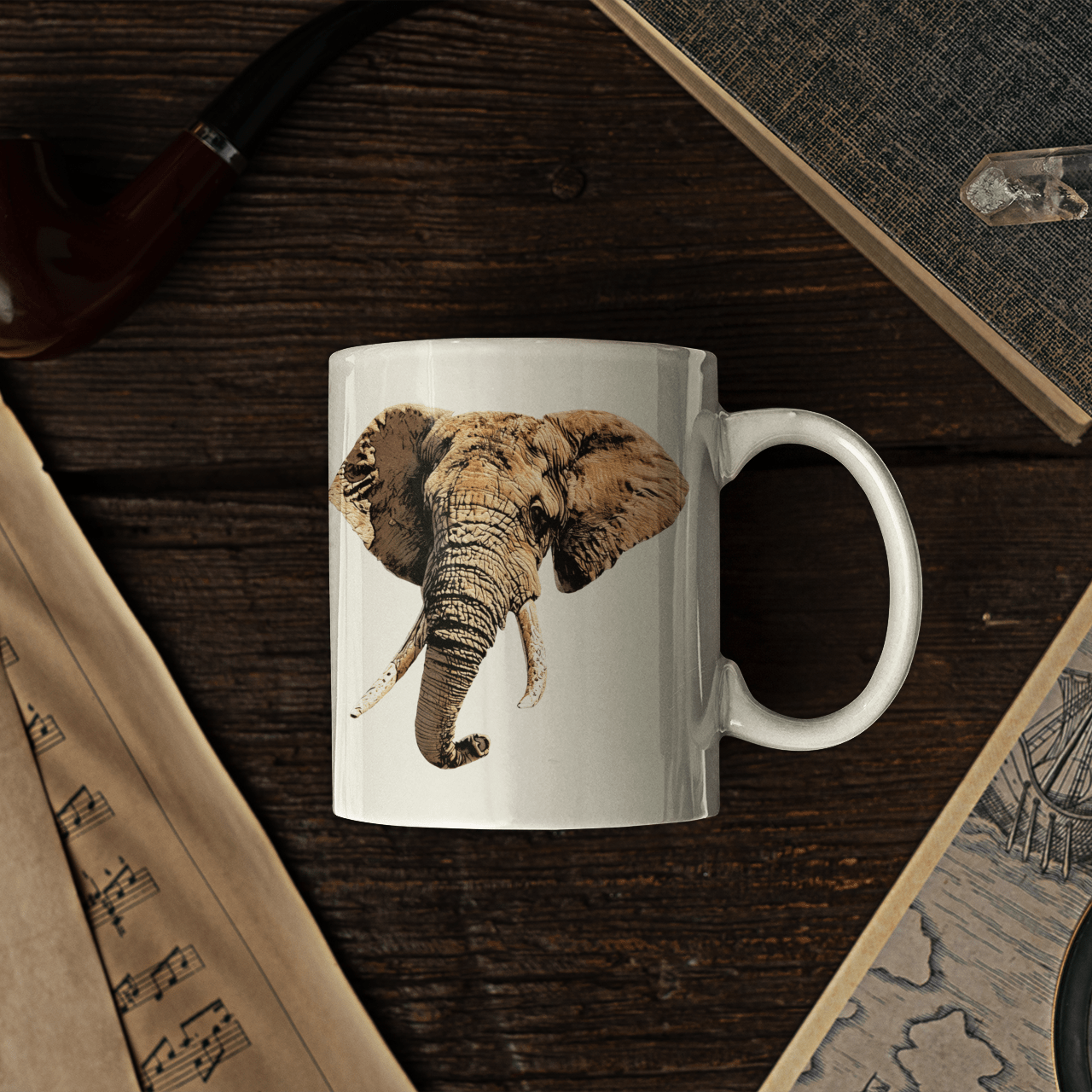 Elephant White Ceramic 11oz Mug - HD Printing