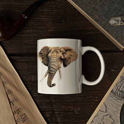 Elephant White Ceramic 11oz Mug - HD Printing