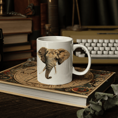 Elephant White Ceramic 11oz Mug - HD Printing