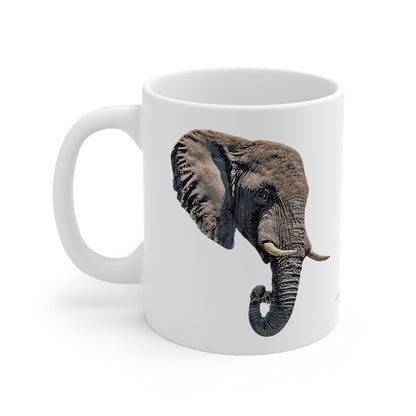 Elephant White Ceramic 11oz Mug II - HD Printing