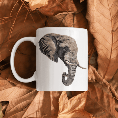 Elephant White Ceramic 11oz Mug II - HD Printing