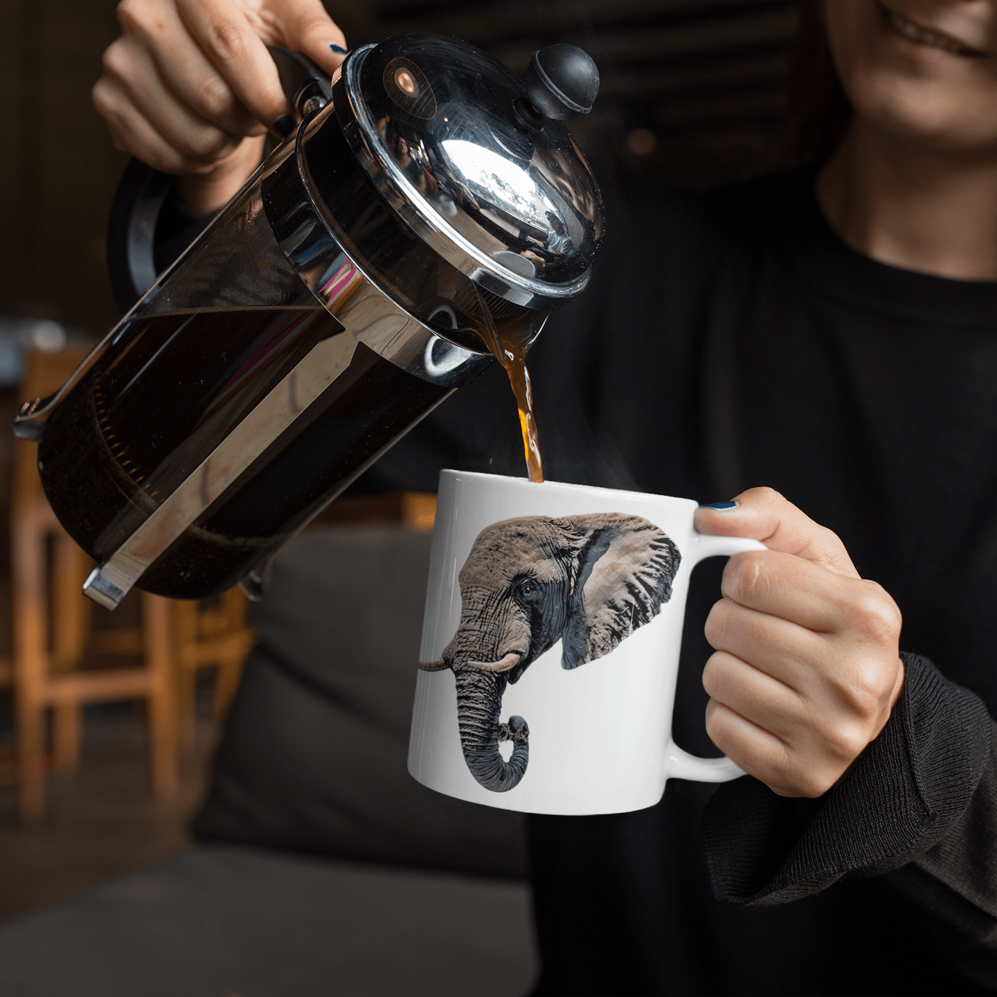 Elephant White Ceramic 11oz Mug II - HD Printing