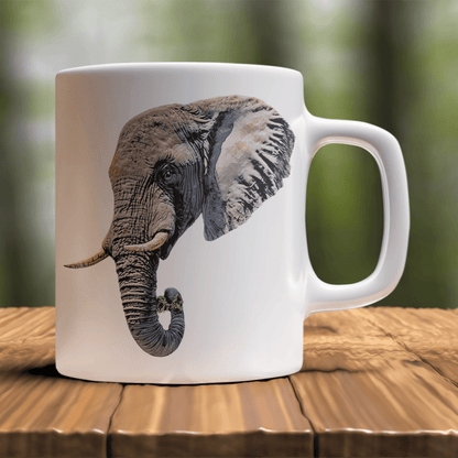 Elephant White Ceramic 11oz Mug II - HD Printing