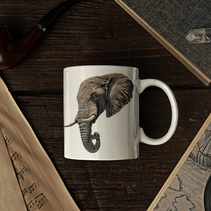 Elephant White Ceramic 11oz Mug II - HD Printing