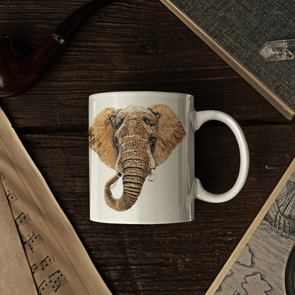 Elephant White Ceramic 11oz Mug III - HD Printing