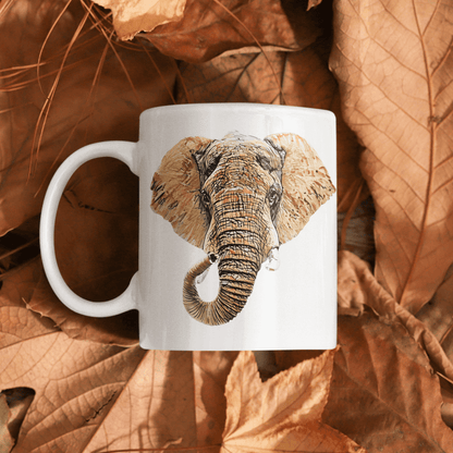 Elephant White Ceramic 11oz Mug III - HD Printing