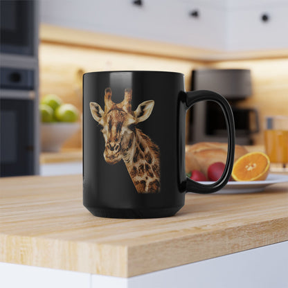Giraffe 15oz Black Ceramic Coffee Mug - HD Printing