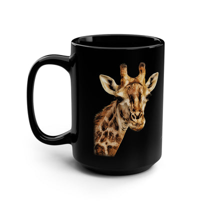 Giraffe 15oz Black Ceramic Coffee Mug - HD Printing