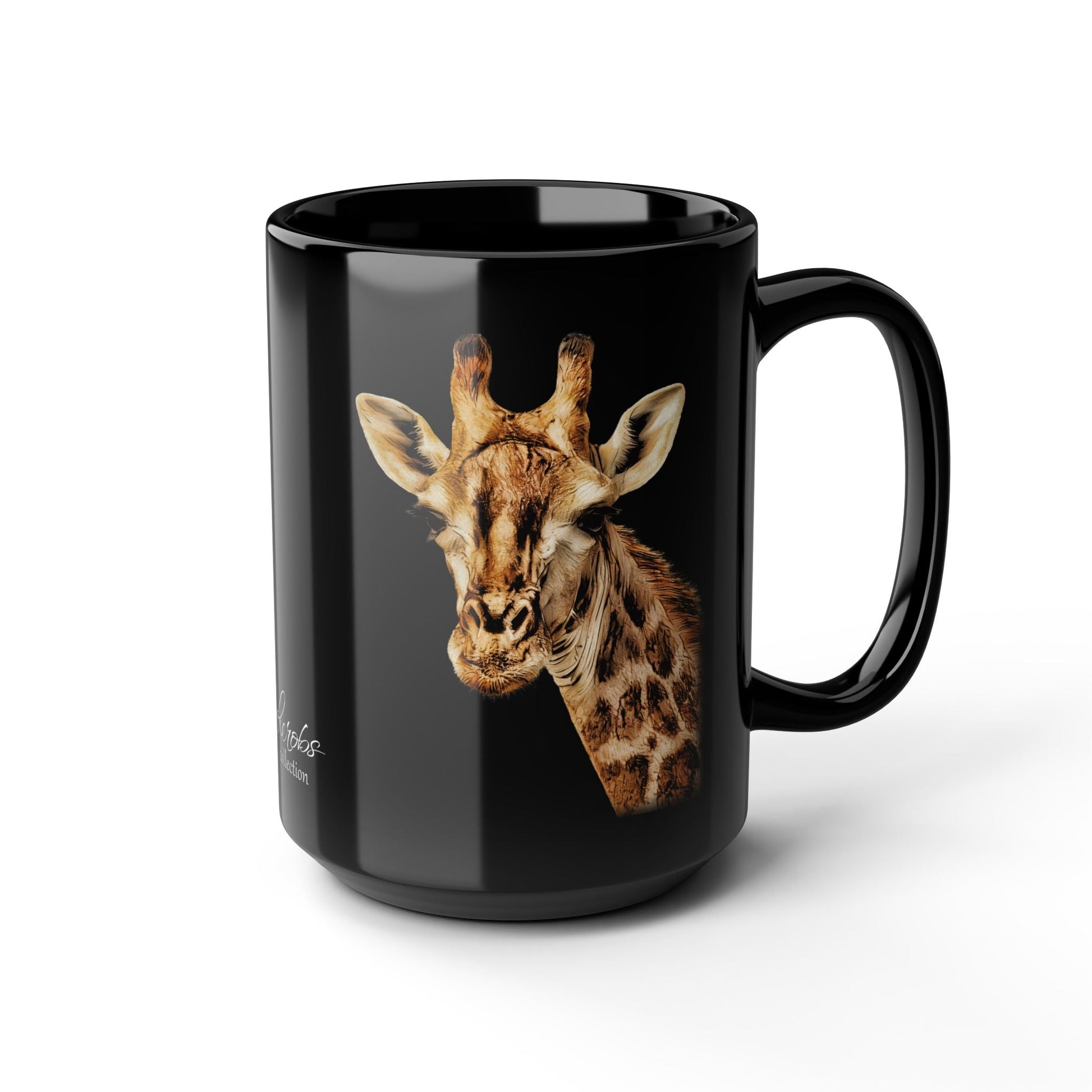 Giraffe 15oz Black Ceramic Coffee Mug - HD Printing