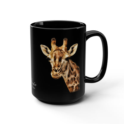 Giraffe 15oz Black Ceramic Coffee Mug - HD Printing