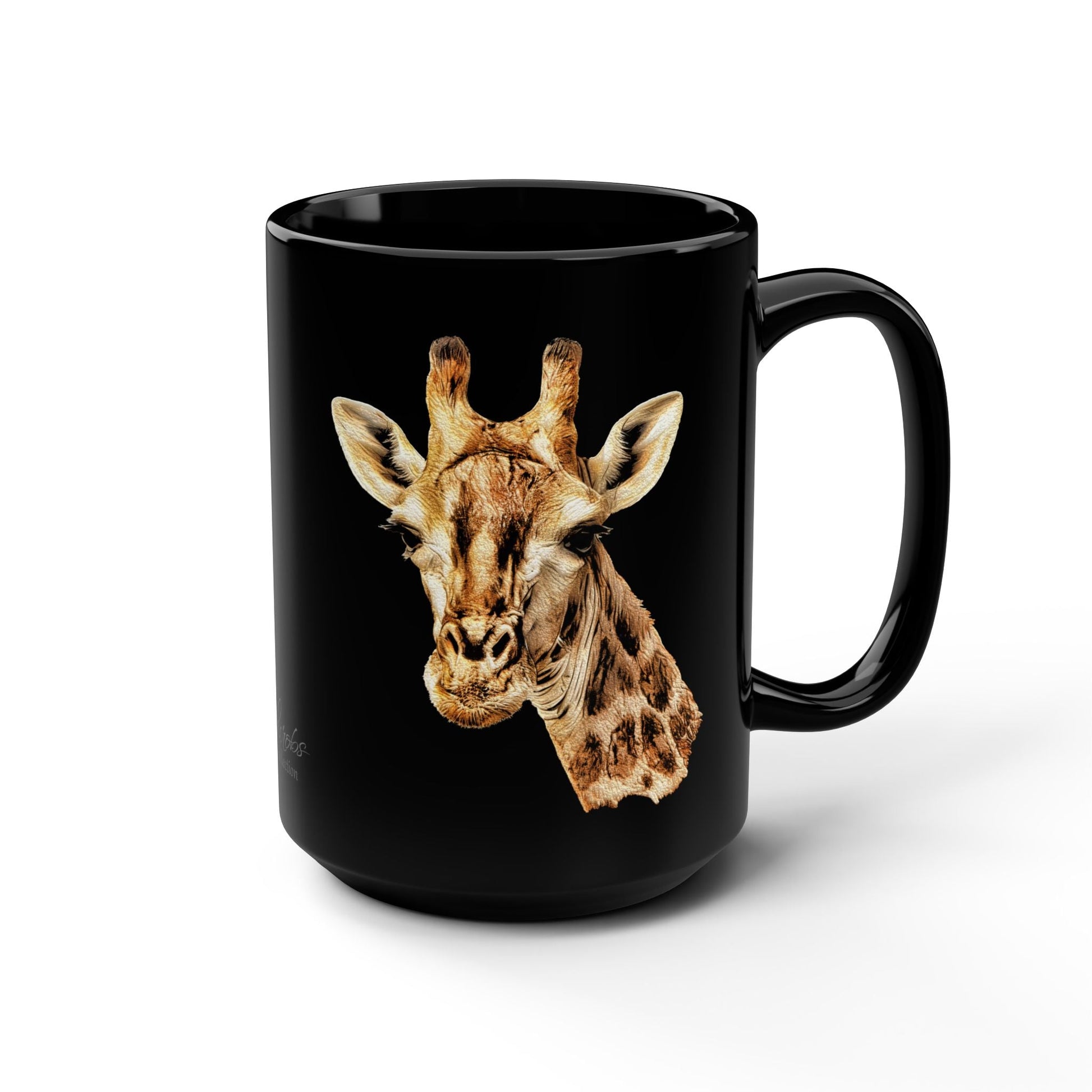 Giraffe 15oz Large Black Ceramic Mug - HD Printing