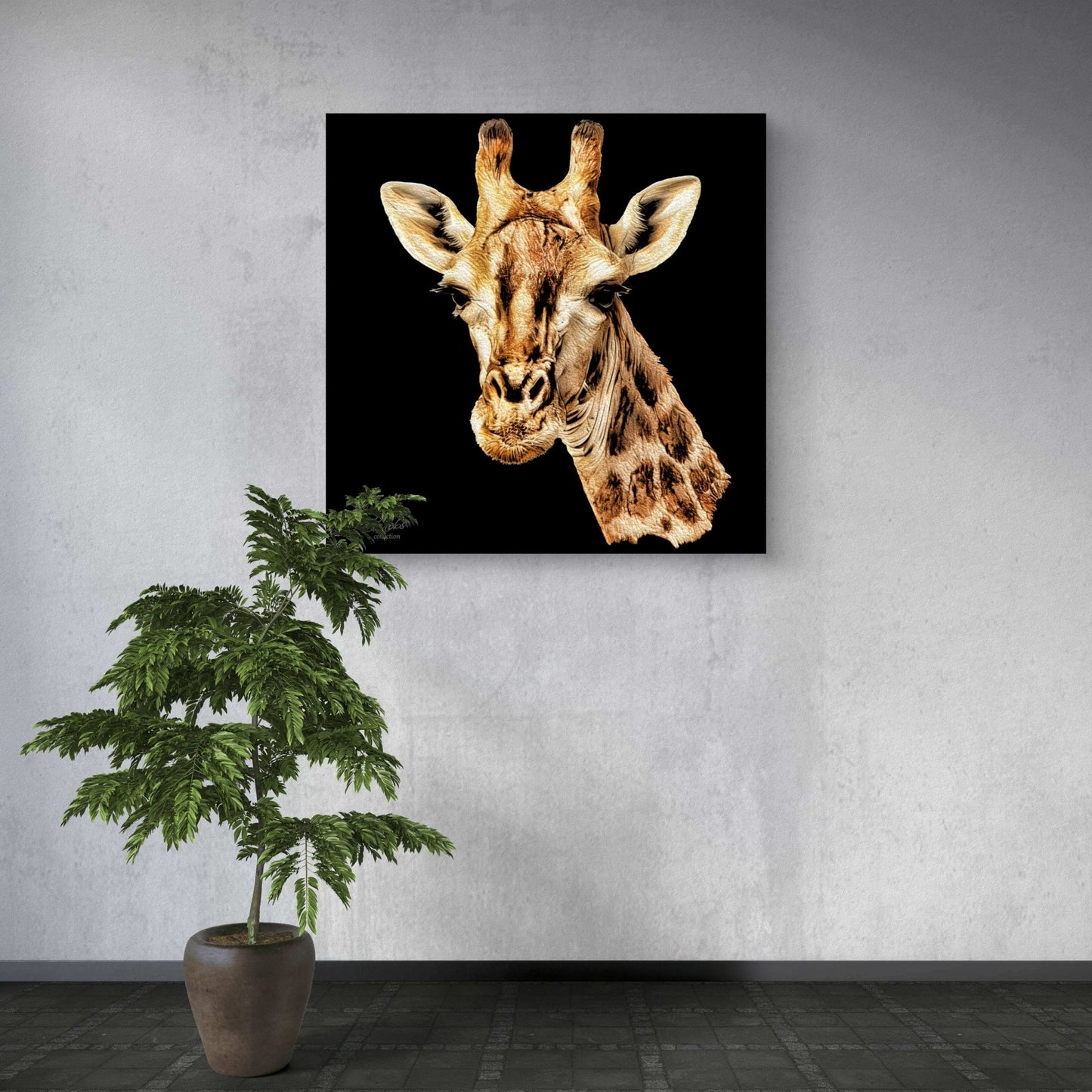 Giraffe Fine Art Giclée Matte Black Poster - HD Printing