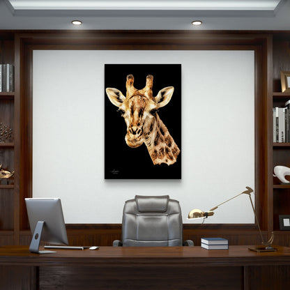 Giraffe Indoor & Outdoor HD Black Silk Poster - HD Printing