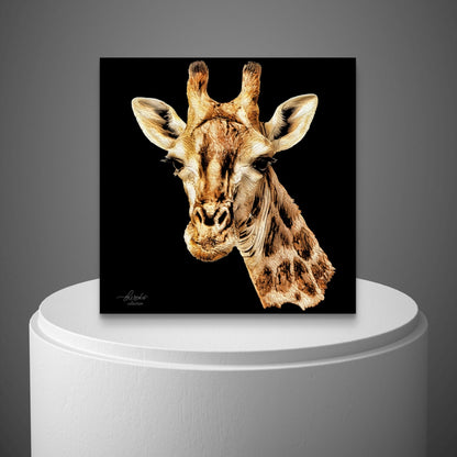 Giraffe Indoor & Outdoor HD Black Silk Poster - HD Printing