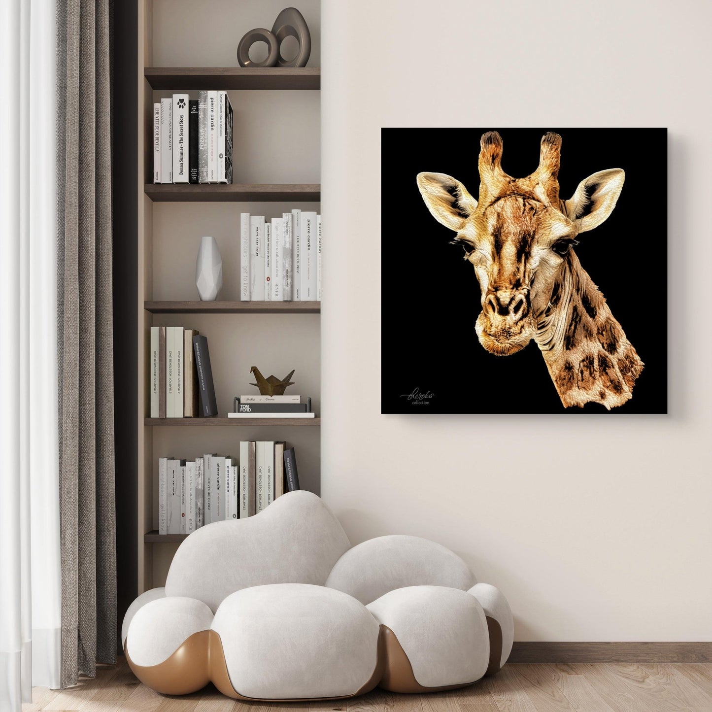 Giraffe Indoor & Outdoor HD Black Silk Poster - HD Printing