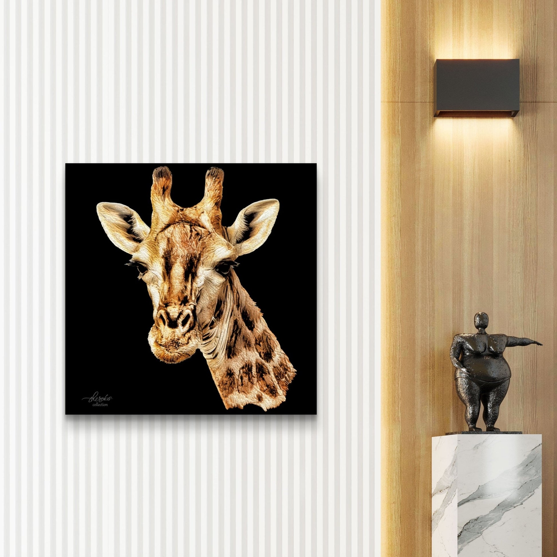Giraffe Indoor & Outdoor HD Black Silk Poster - HD Printing