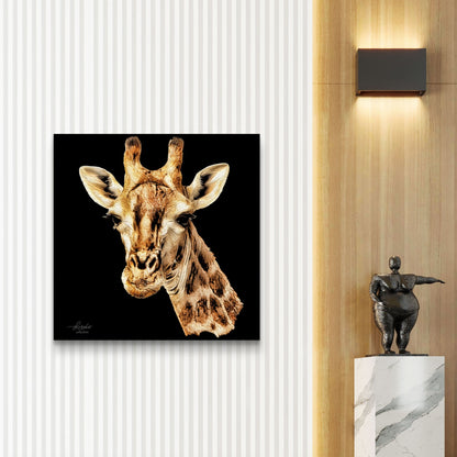 Giraffe Indoor & Outdoor HD Black Silk Poster - HD Printing