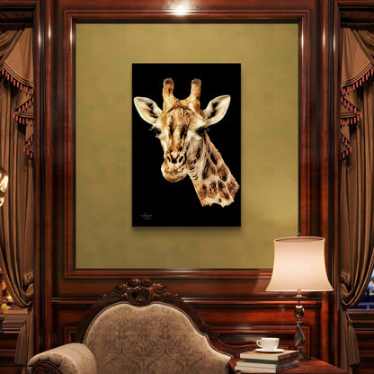 Giraffe Indoor & Outdoor HD Black Silk Poster - HD Printing
