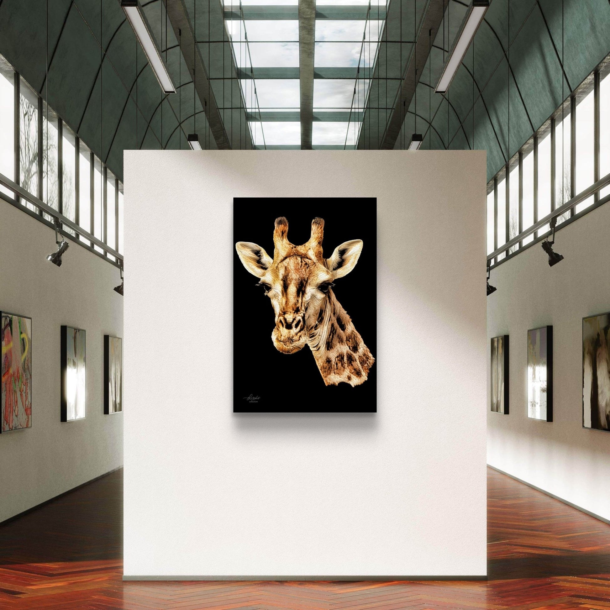 Giraffe Indoor & Outdoor HD Black Silk Poster - HD Printing