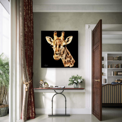 Giraffe Indoor & Outdoor HD Black Silk Poster - HD Printing