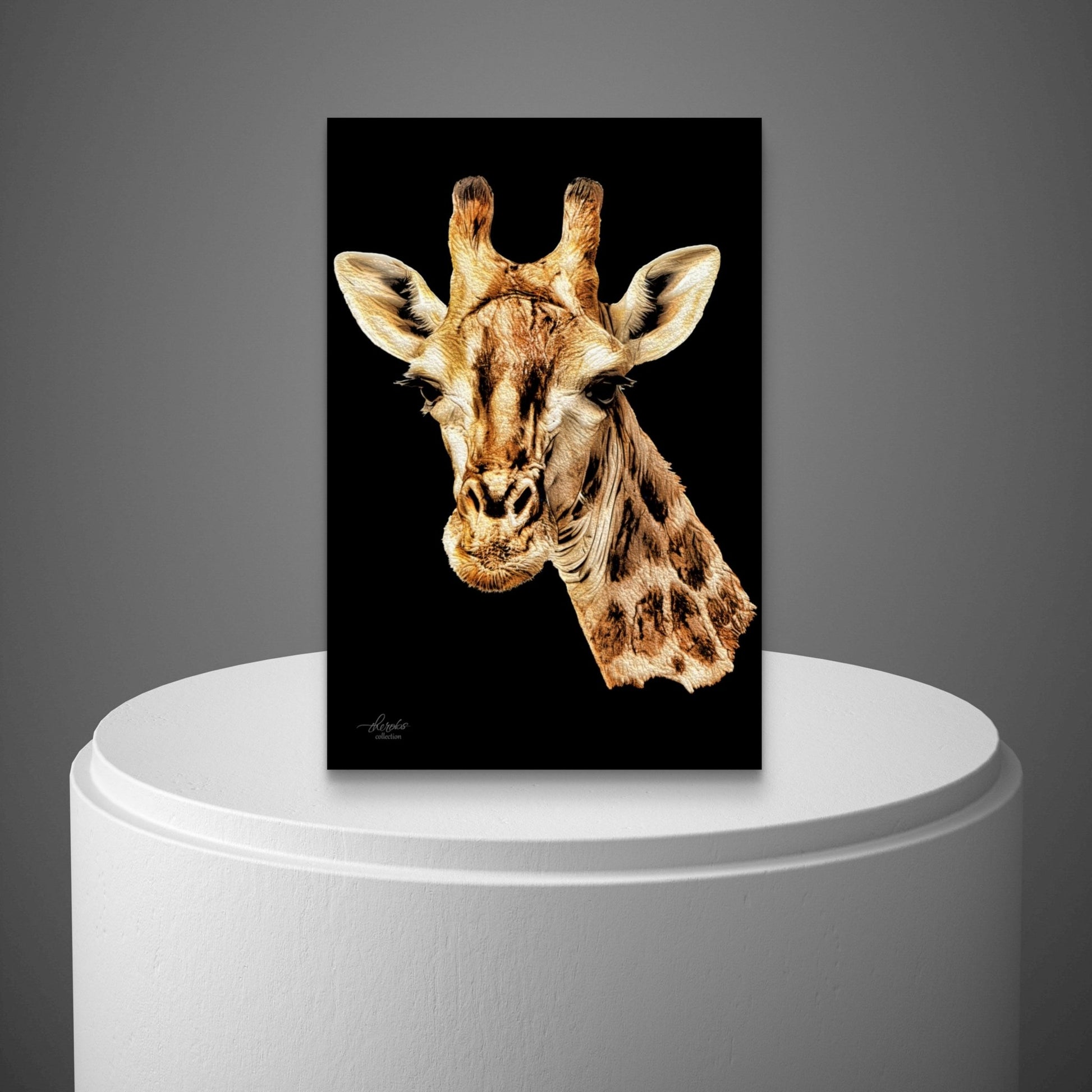 Giraffe Indoor & Outdoor HD Black Silk Poster - HD Printing