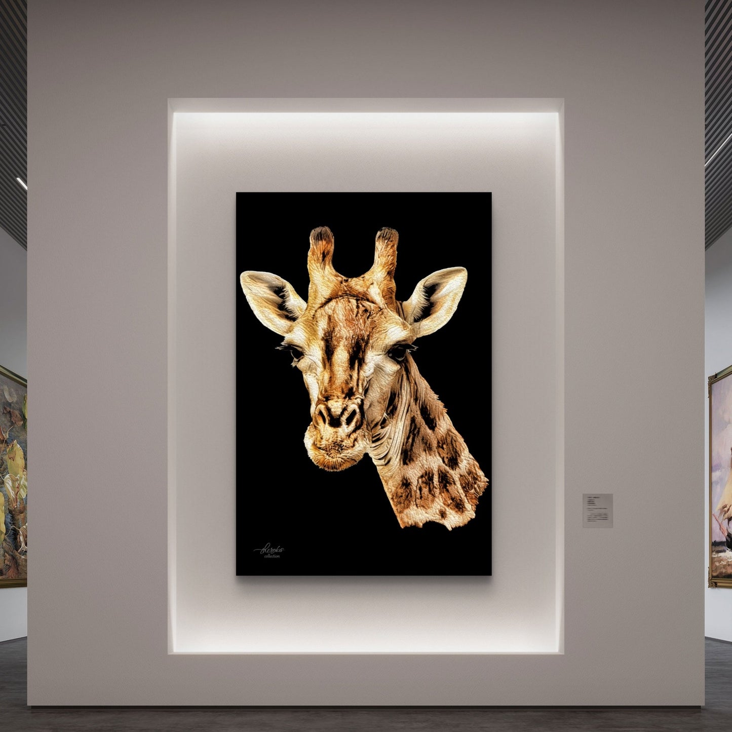Giraffe Indoor & Outdoor HD Black Silk Poster - HD Printing
