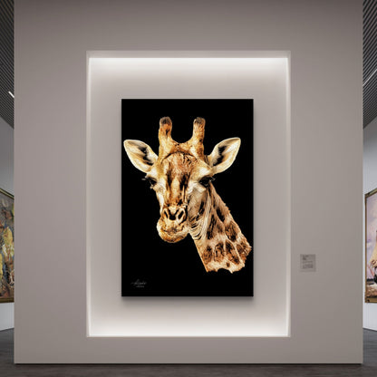 Giraffe Indoor & Outdoor HD Black Silk Poster - HD Printing