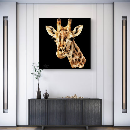 Giraffe Indoor & Outdoor HD Black Silk Poster - HD Printing