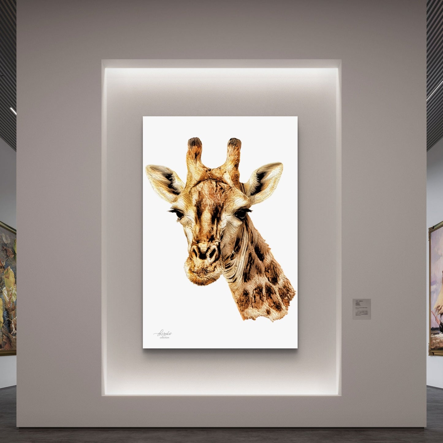 Giraffe Satin Stretched Canvas Print - HD Printing