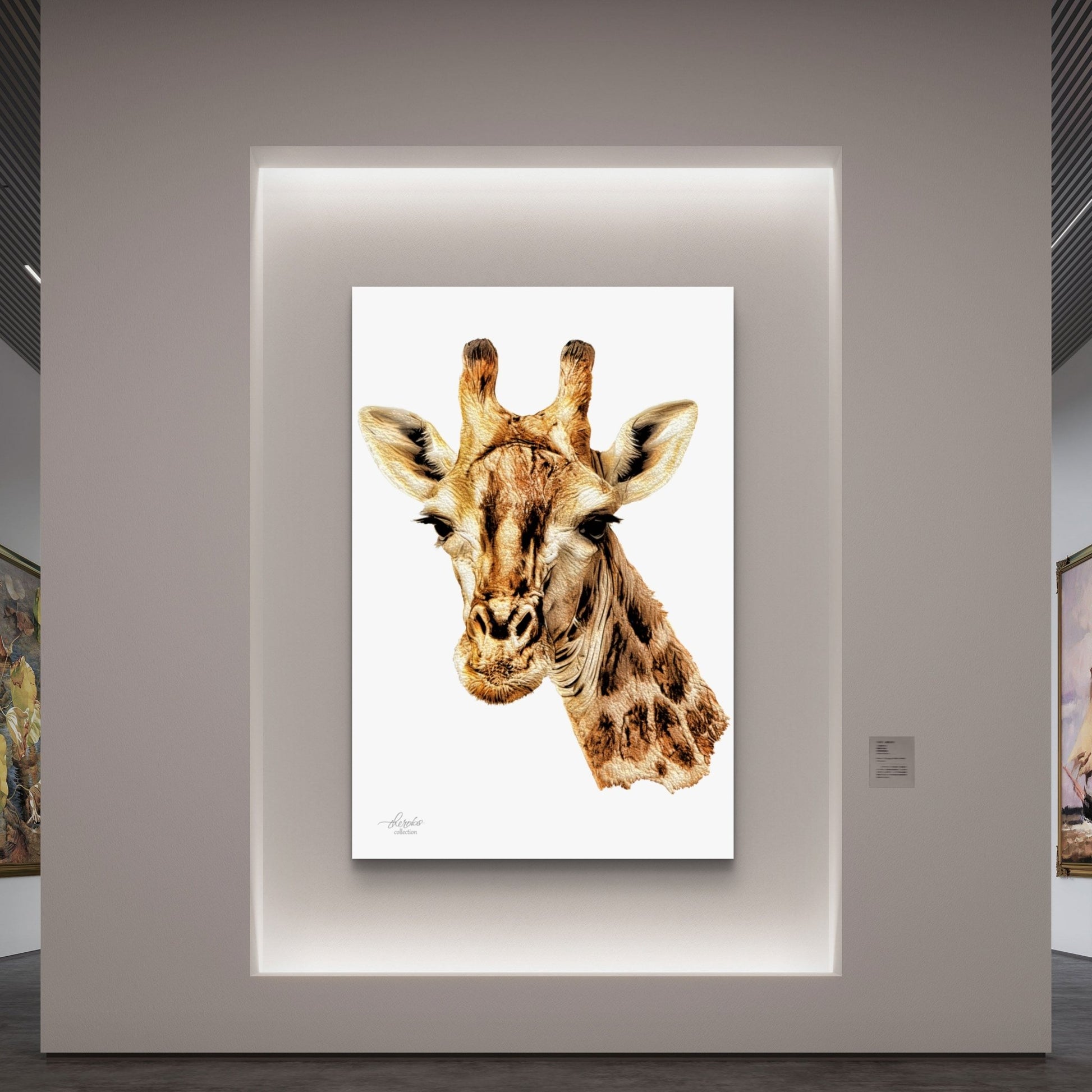 Giraffe Satin Stretched Canvas Print - HD Printing