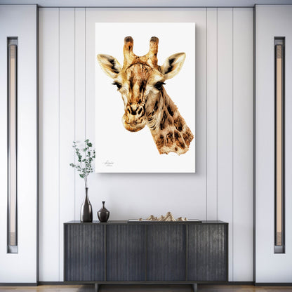 Giraffe Satin Stretched Canvas Print - HD Printing