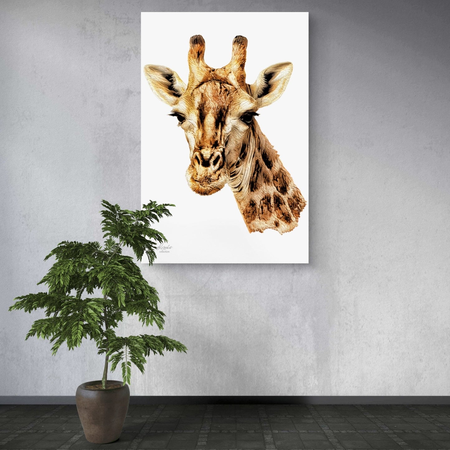 Giraffe Satin Stretched Canvas Print - HD Printing