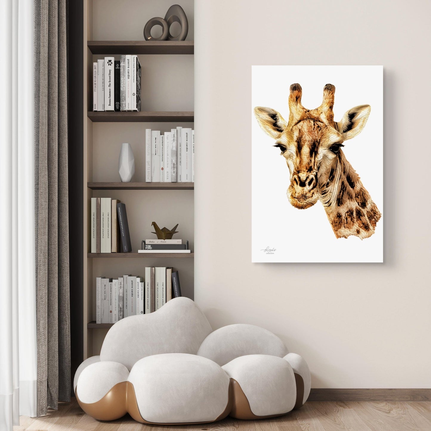 Giraffe Satin Stretched Canvas Print - HD Printing