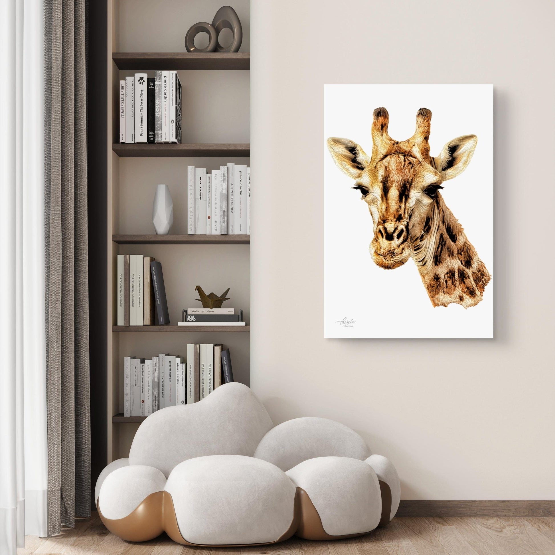 Giraffe Satin Stretched Canvas Print - HD Printing