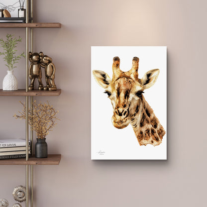 Giraffe Satin Stretched Canvas Print - HD Printing