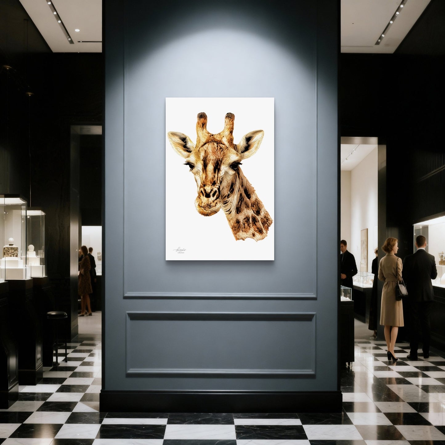 Giraffe Satin Stretched Canvas Print - HD Printing