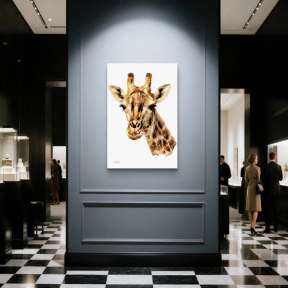 Giraffe Satin Stretched Canvas Print - HD Printing