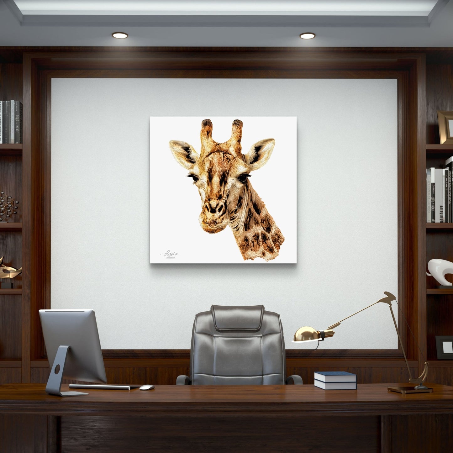 Giraffe Satin Stretched Canvas Print - HD Printing