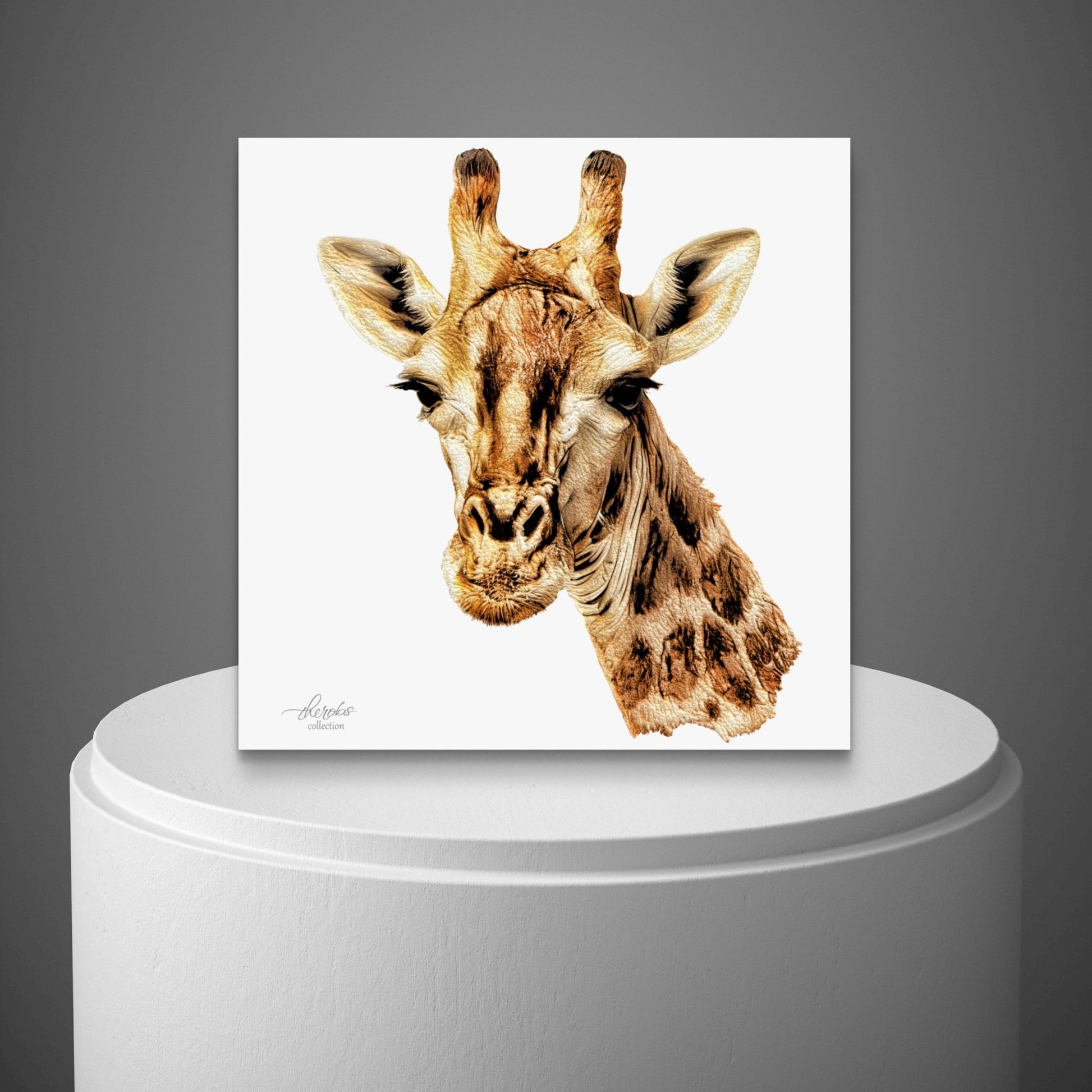 Giraffe Satin Stretched Canvas Print - HD Printing