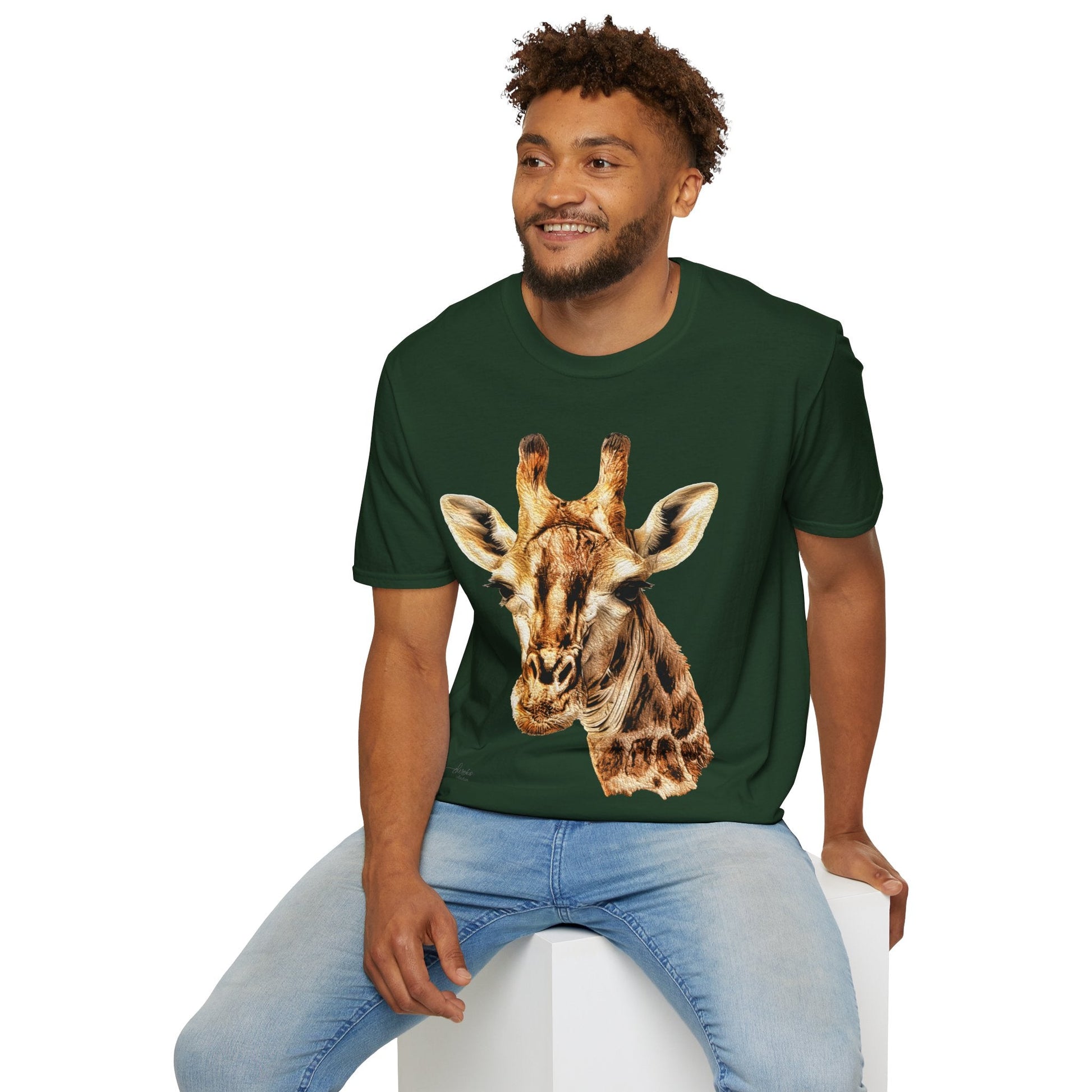 Giraffe Unisex Cotton T-Shirt - HD Printing