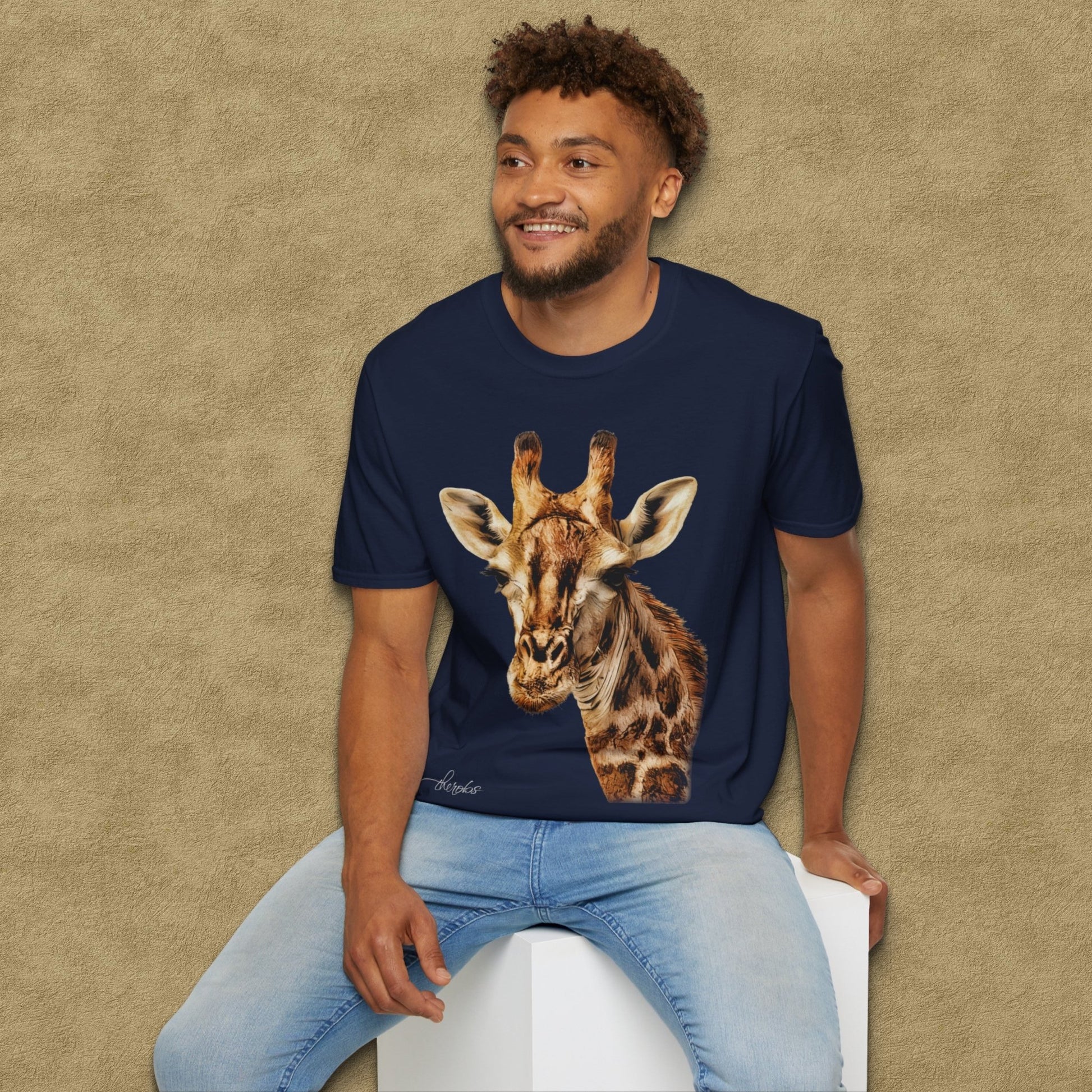 Giraffe Unisex Cotton T-Shirt - HD Printing