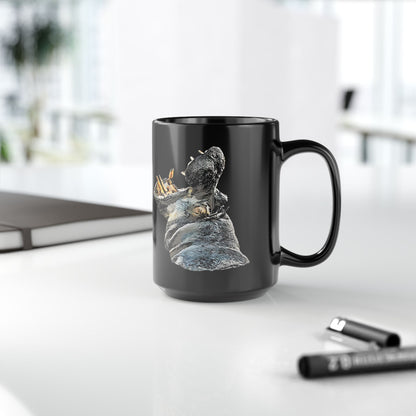 Hippo 15oz Large Black Ceramic Mug - HD Printing