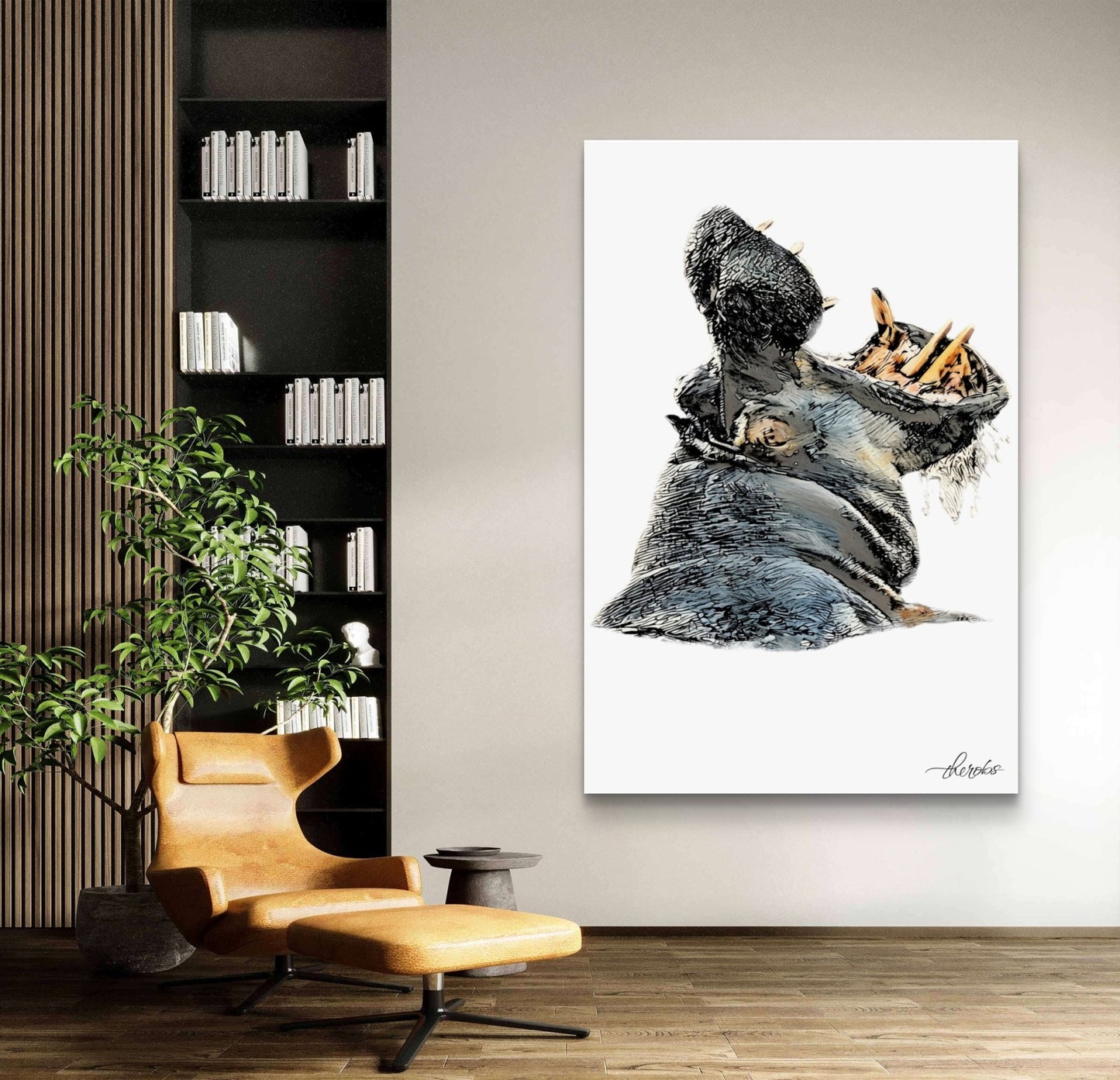 Hippo Canvas Print - HD Printing