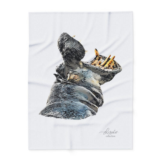 Hippo Cosy Arctic Fleece Blanket - HD Printing