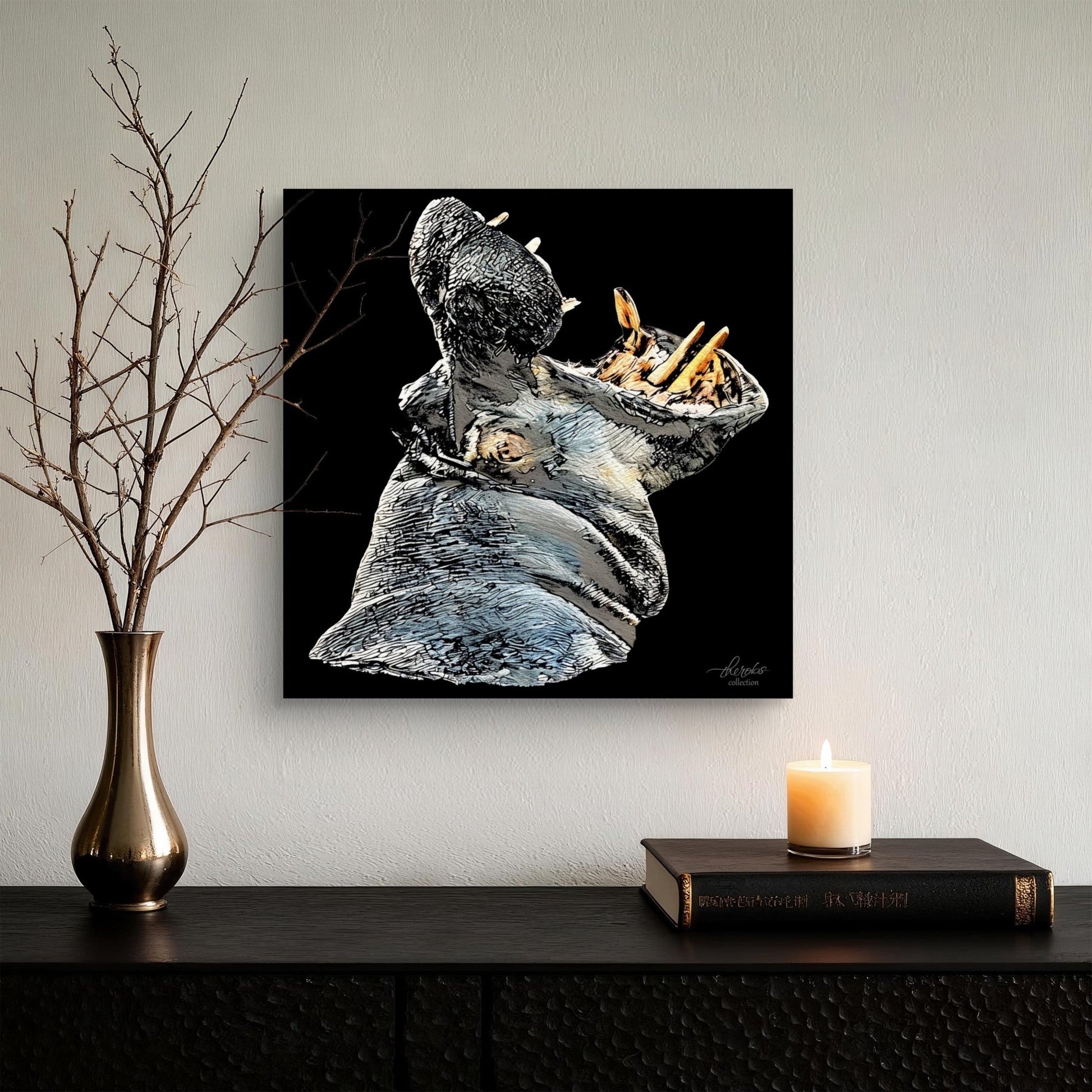 Hippo Fine Art Giclée Matte Black Poster - HD Printing