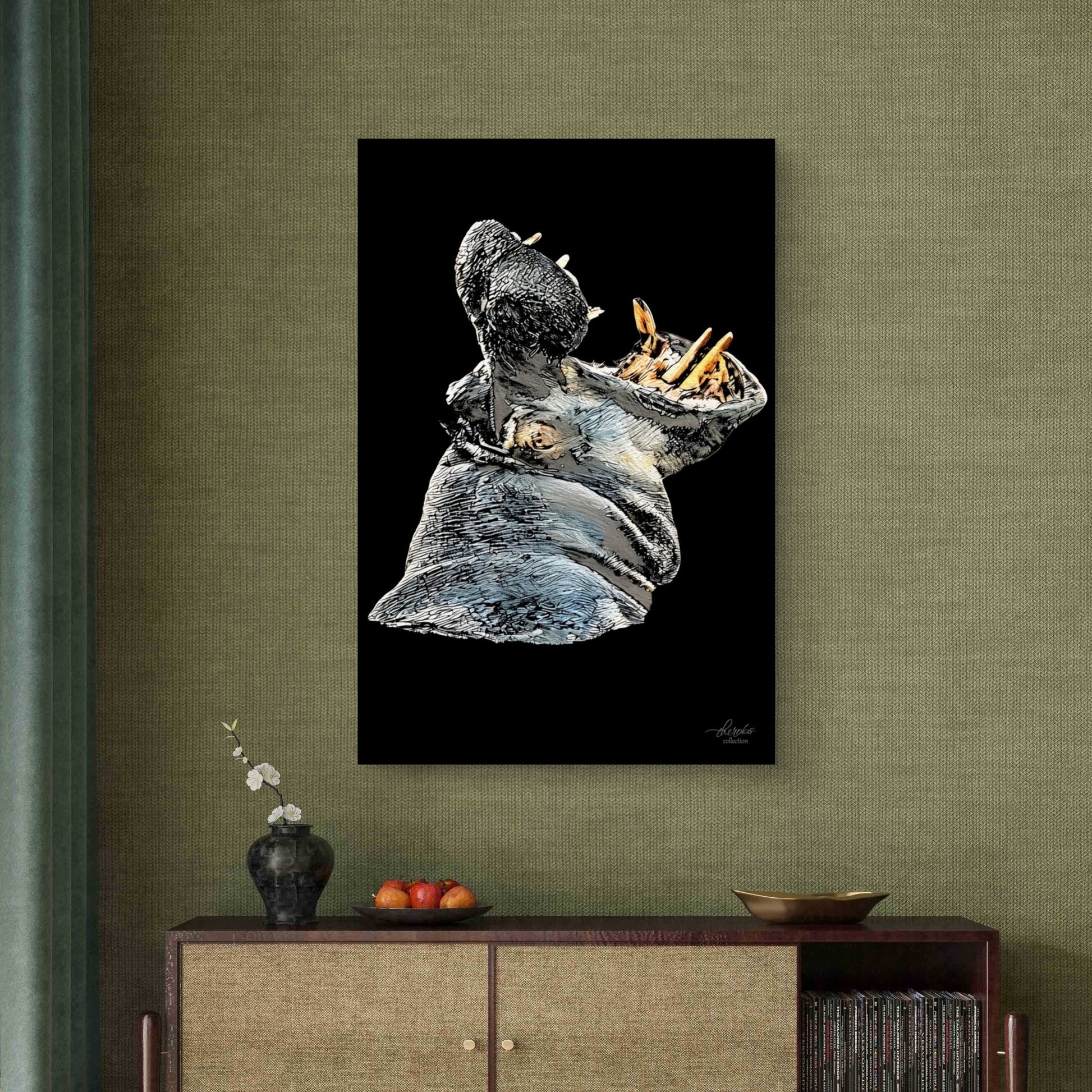 Hippo Fine Art Giclée Matte Black Poster - HD Printing