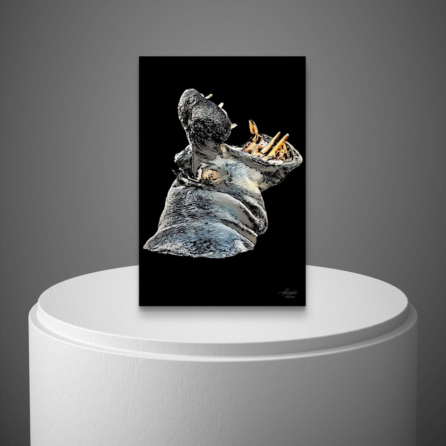 Hippo Fine Art Giclée Matte Black Poster - HD Printing
