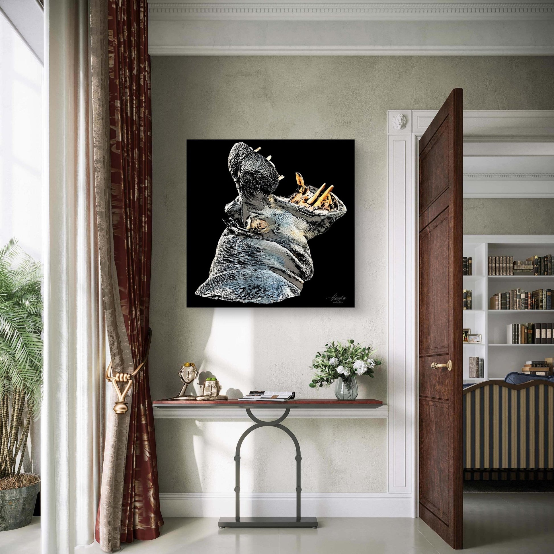 Hippo Fine Art Giclée Matte Black Poster - HD Printing
