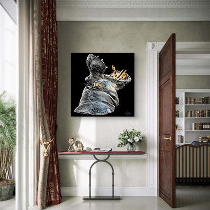Hippo Fine Art Giclée Matte Black Poster - HD Printing