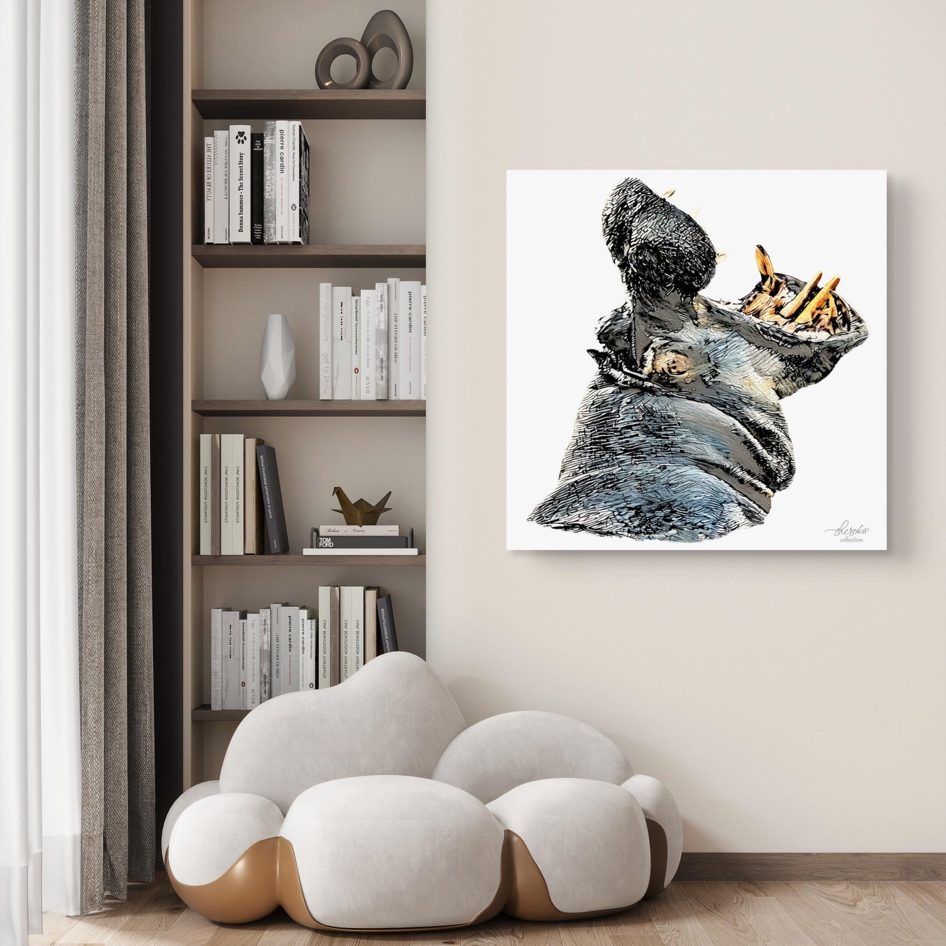 Hippo Fine Art Giclée Matte Poster - HD Printing